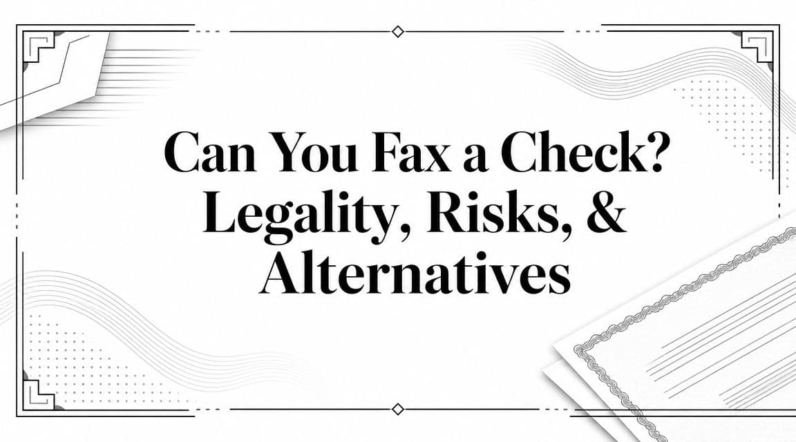Can You Fax a Check? Legality, Risks, &amp; Alternatives
