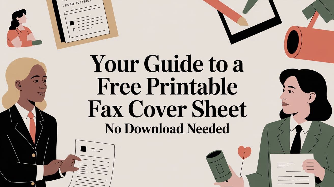 Your Guide to a Free Printable Fax Cover Sheet No Download Needed